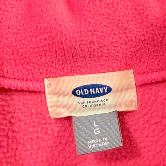 Lot of 2 Old Navy Womens Full Zip Fleece Jacket Fuchsia Pink Print Size Large - Picture 7 of 7